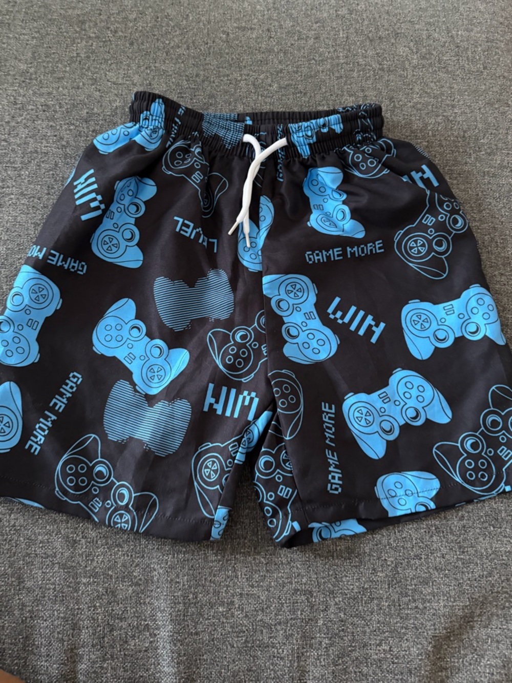 Blue Controller Print Swim Shorts